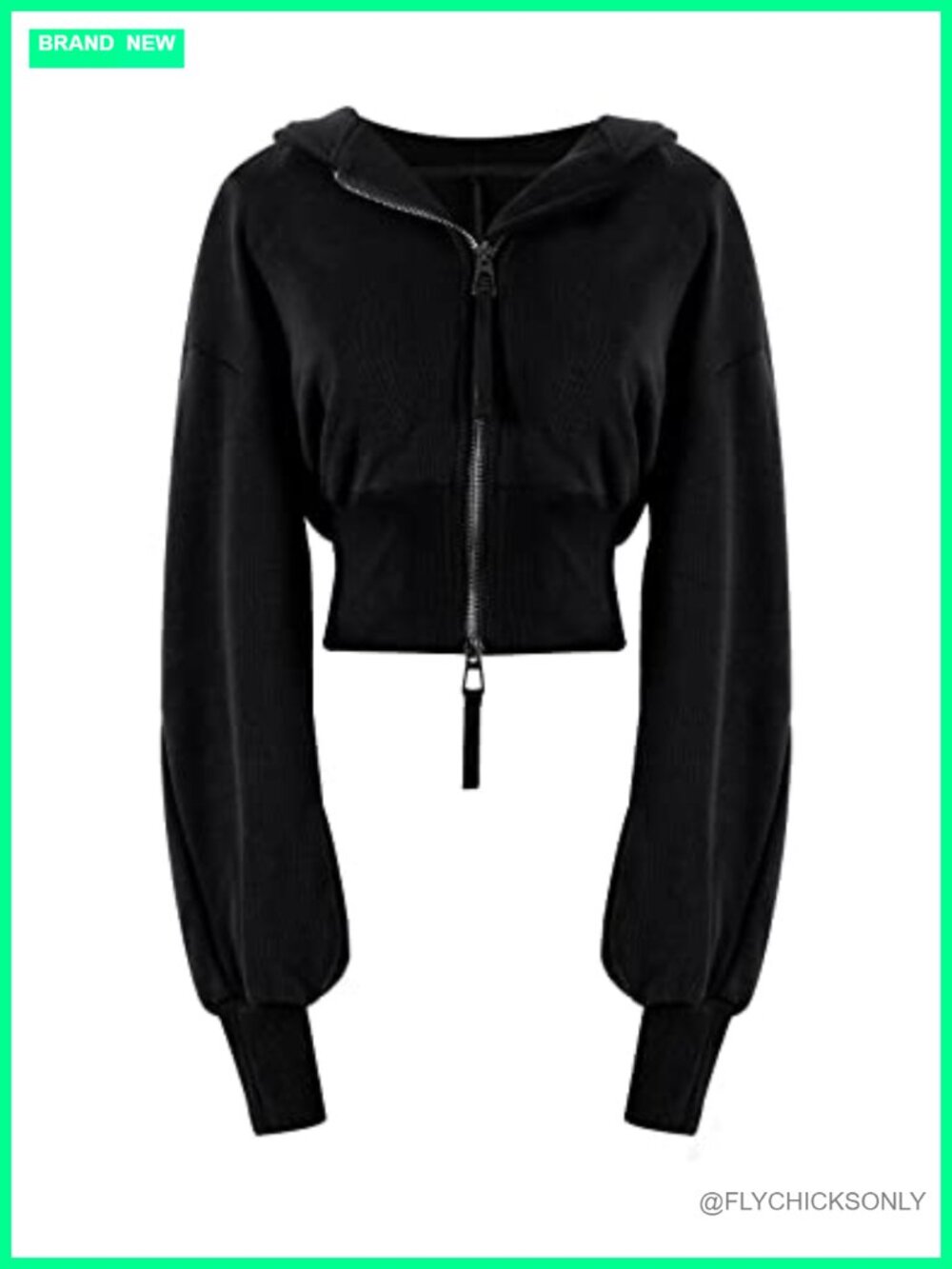 Cropped Zip Up Hoodie Long Sleeve Sweatshirt Casual Workout Jacket